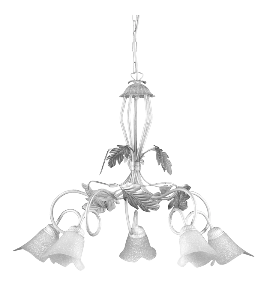 LAMPADARIO 5 LUCI ONLI "MARILENA" ARGENTO E14